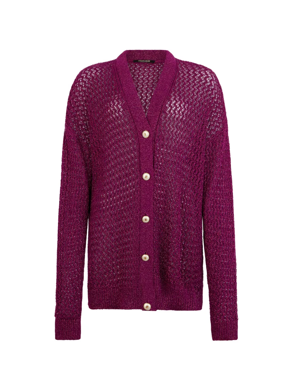 Roberto Cavalli V-neck lurex cardigan - Pink