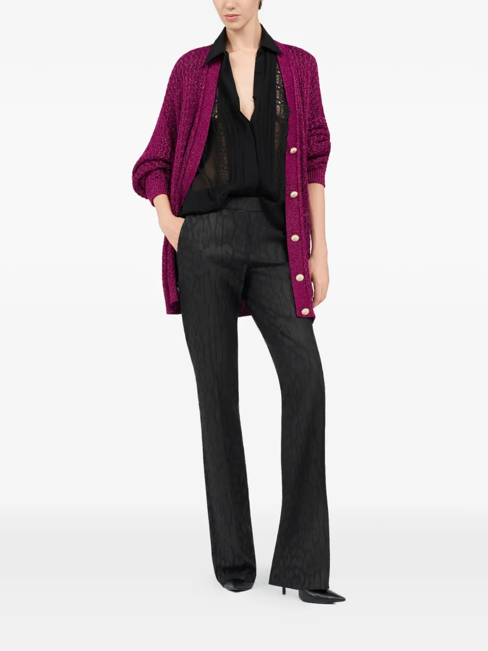 Roberto Cavalli Vest met V-hals Roze