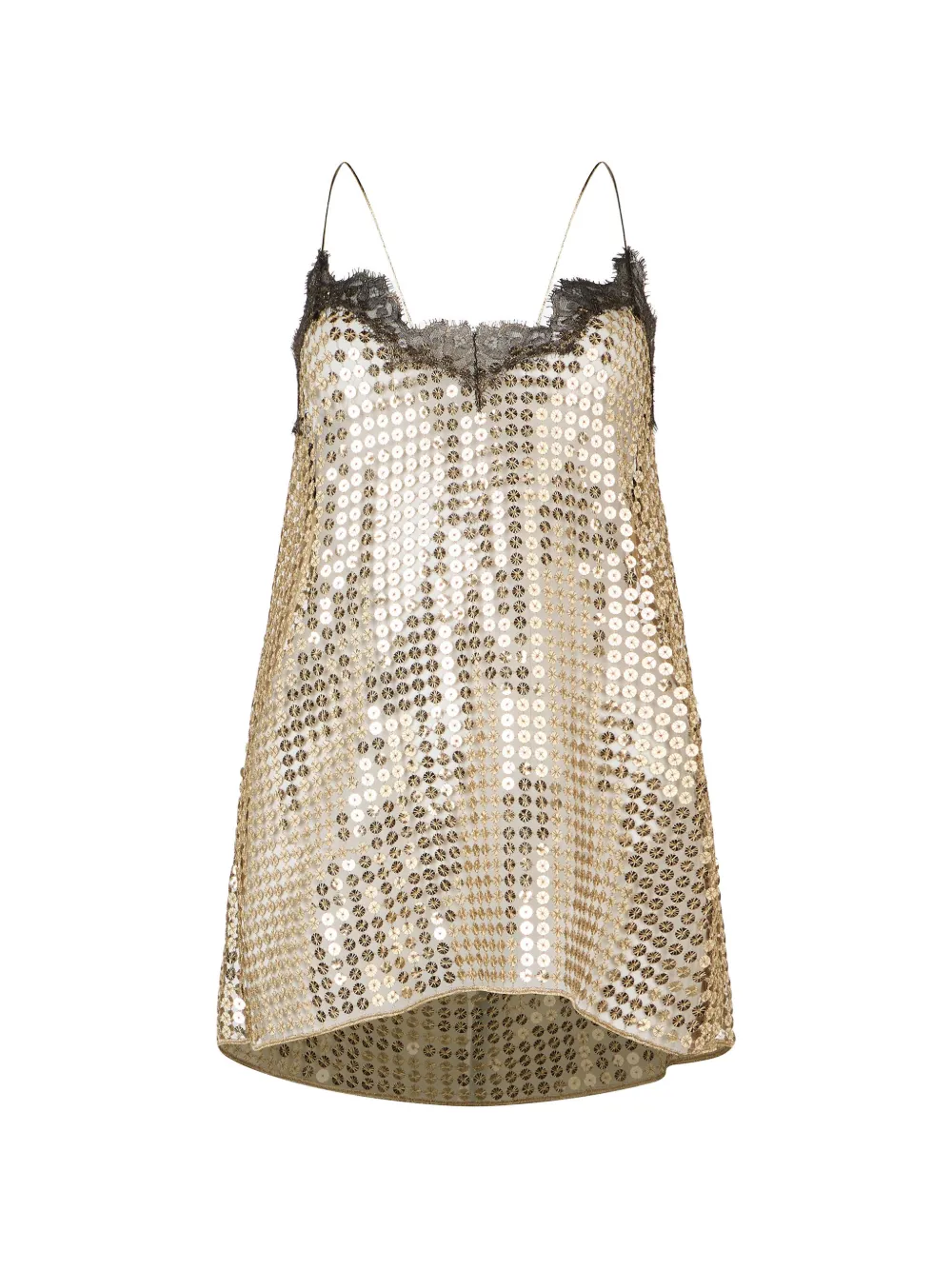 Roberto Cavalli lace sequin top - Oro