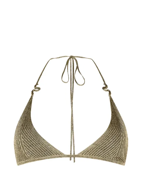 Roberto Cavalli haut de bikini nervuré à motif serpent