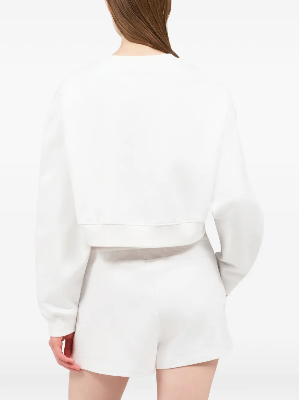 Roberto Cavalli Cropped sweater met verfraaiing Wit