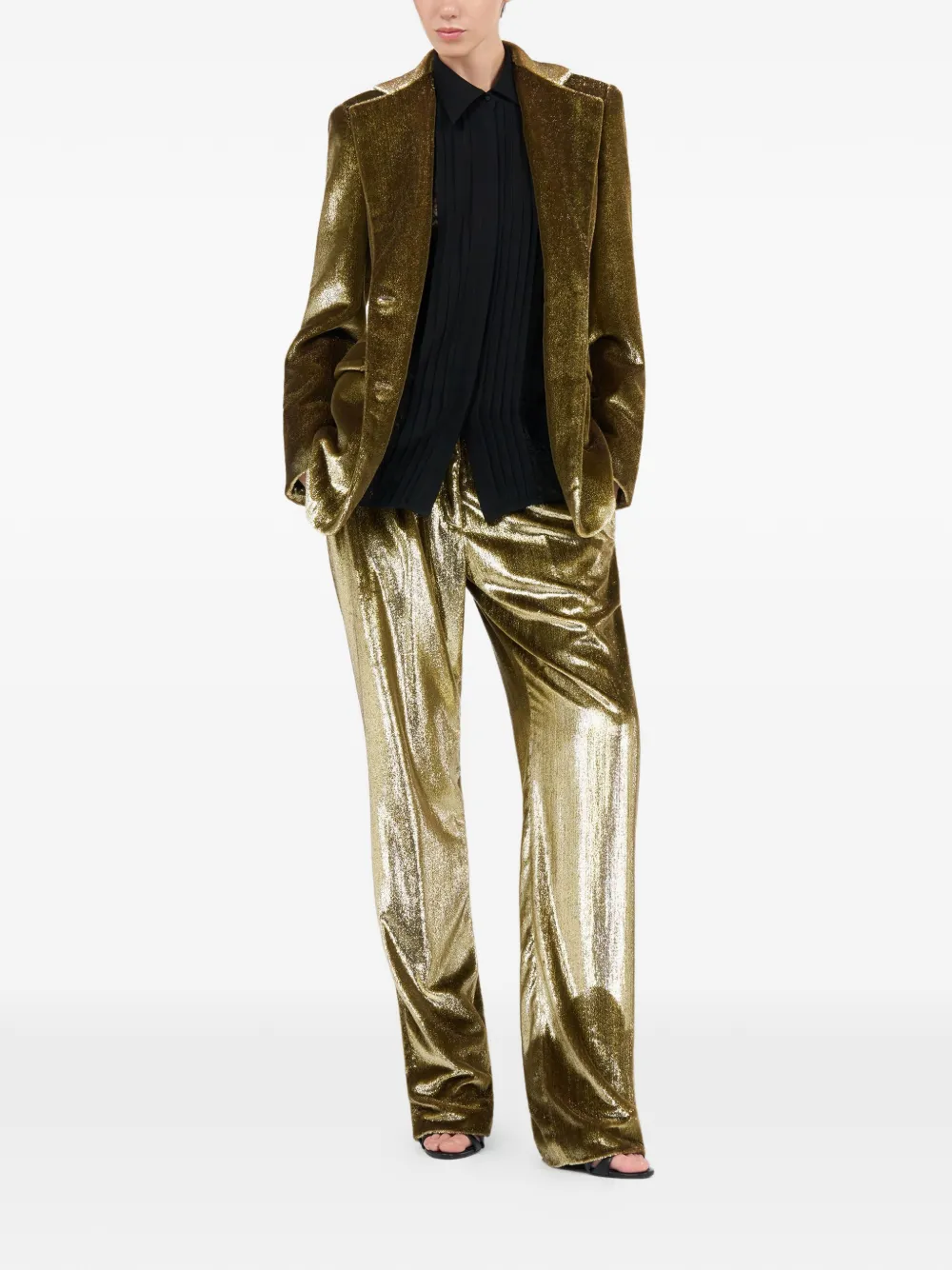 Roberto Cavalli Fluwelen blazer Goud