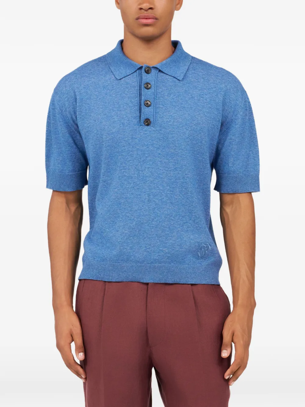 Roberto Cavalli Poloshirt met geborduurd logo Blauw