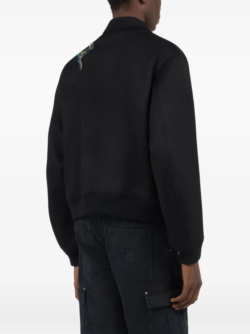 Roberto Cavalli Jack met geborduurde slang en rits Zwart