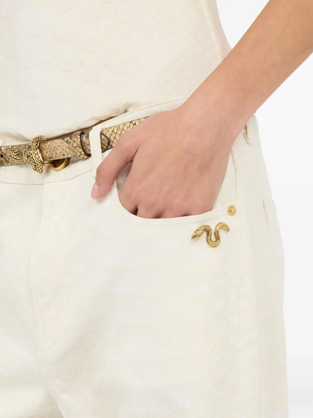 Roberto Cavalli Jeans met print Beige