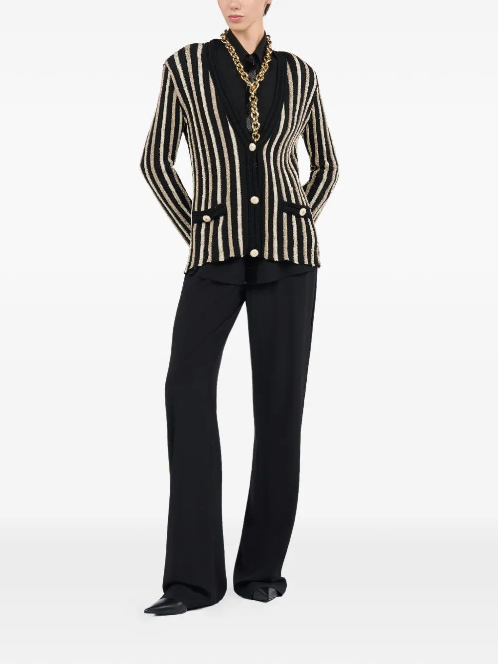 Roberto Cavalli Broek met kralendetail Zwart