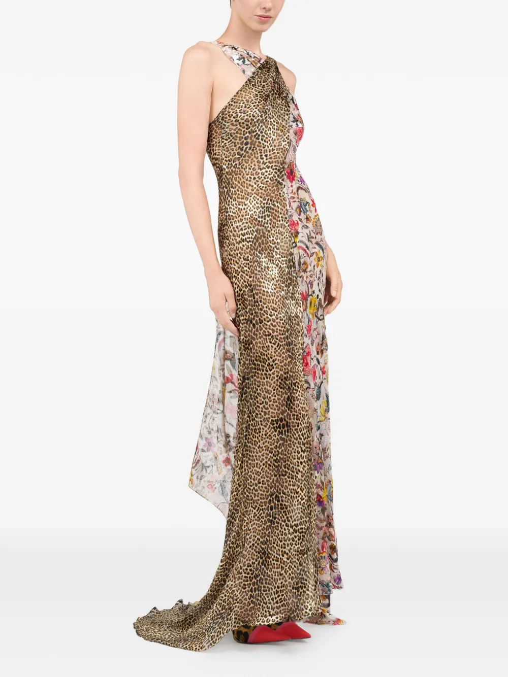 Roberto Cavalli Maxi-jurk met dierenprint Bruin