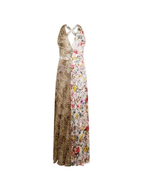 Roberto Cavalli vestido largo con animal print