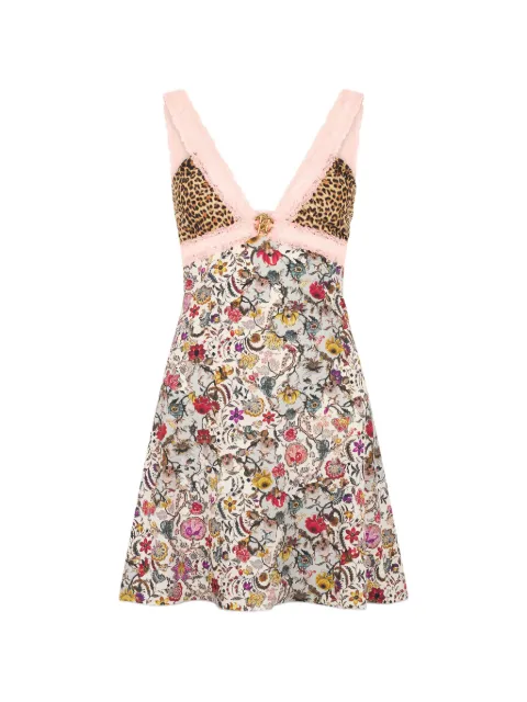 Roberto Cavalli animal print lace dress