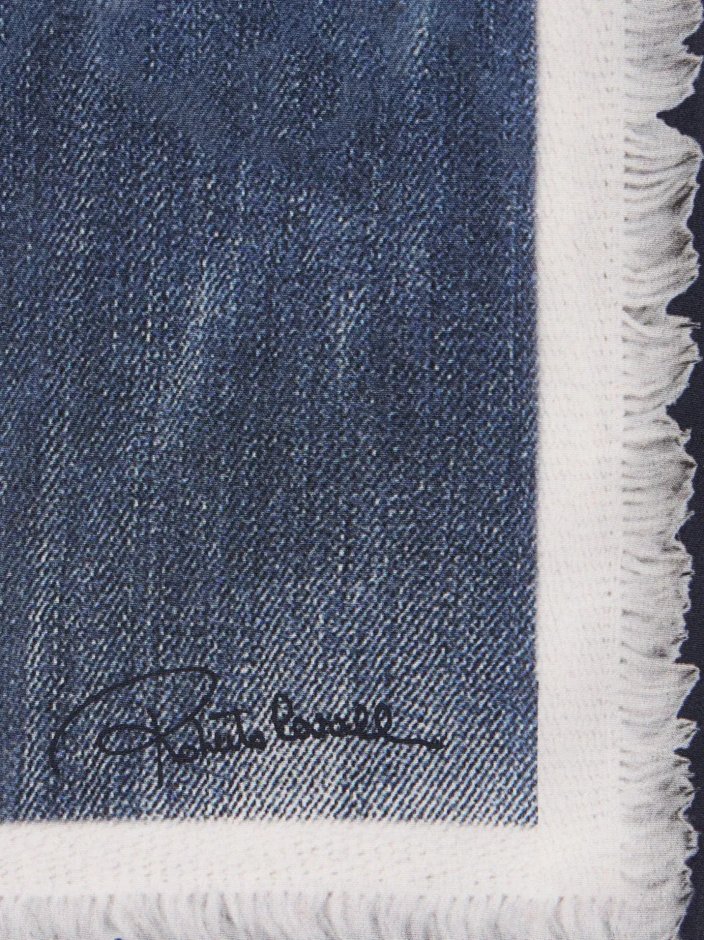  Roberto Cavalli Patchwork-effect Silk Scarf - Blue 