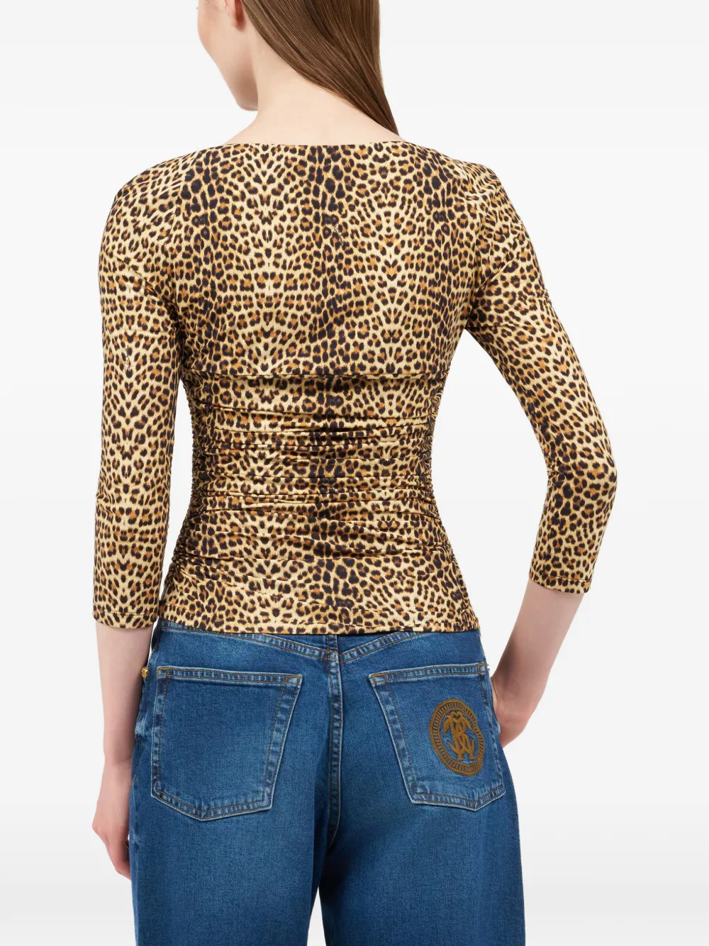 Roberto Cavalli Top met luipaardprint Bruin
