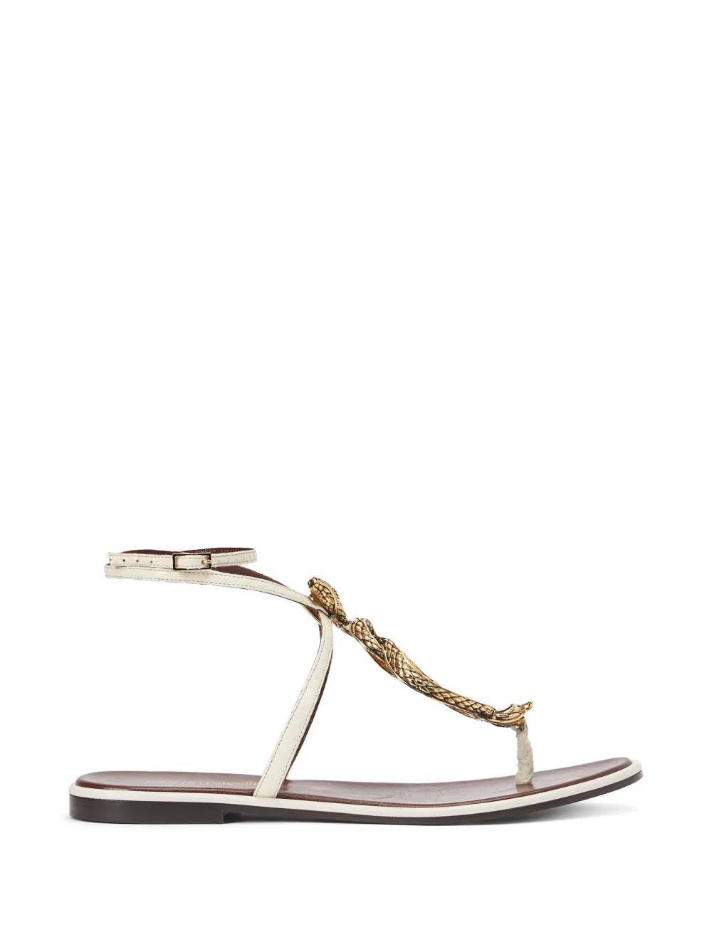 Roberto Cavalli snake-motif flat sandals Wit