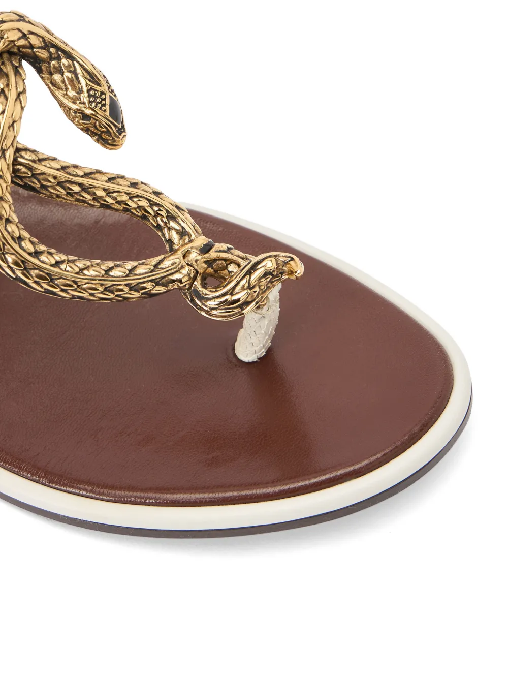 Roberto Cavalli snake-motif flat sandals Wit