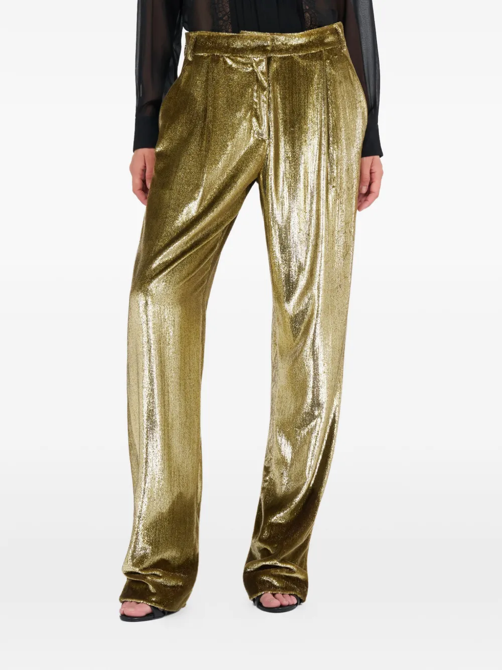 Roberto Cavalli Broek met metallic-effect Goud