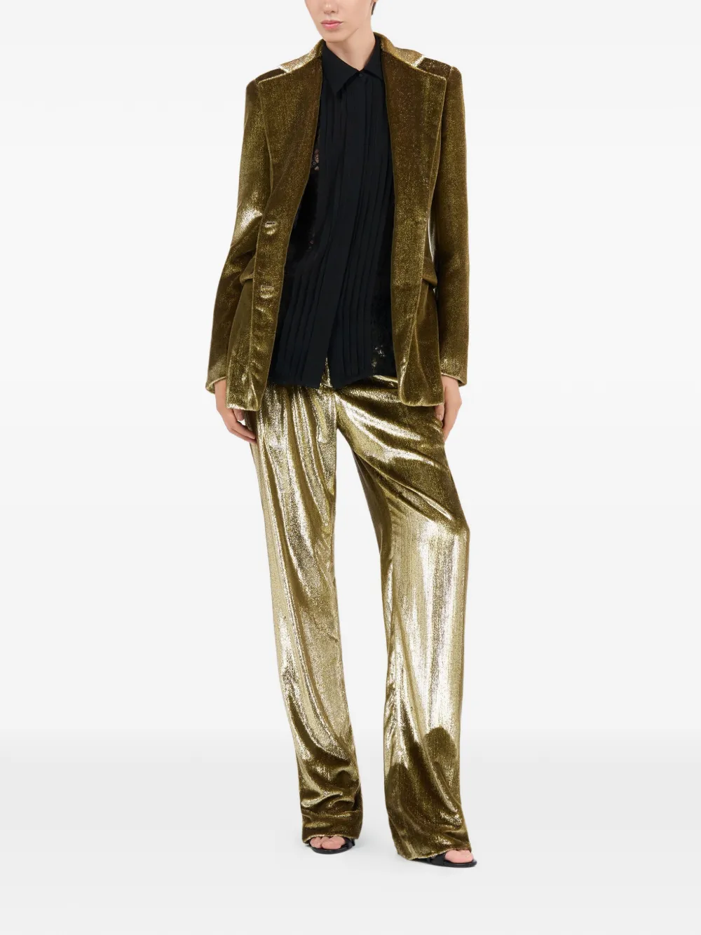 Roberto Cavalli Broek met metallic-effect Goud