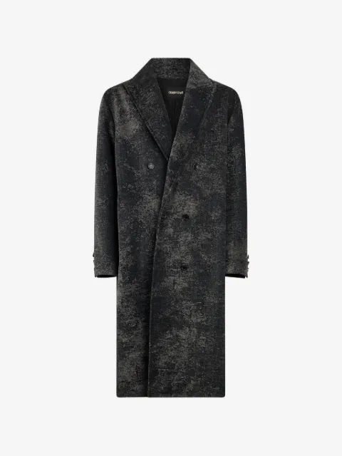 Roberto Cavalli double-breasted distressed-effect coat