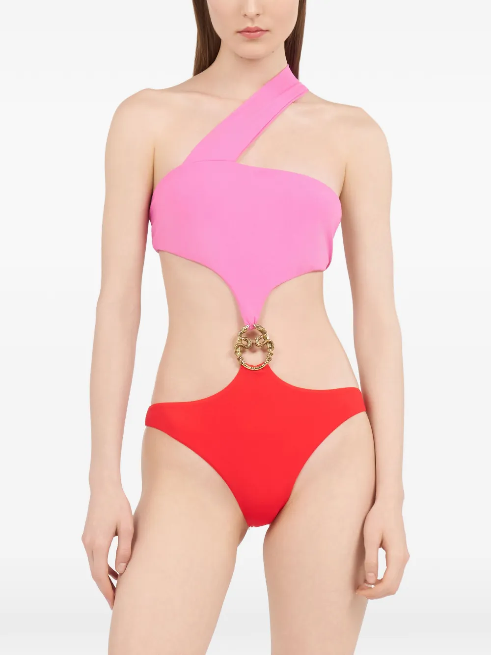 Roberto Cavalli Badpak met ringdetail Roze