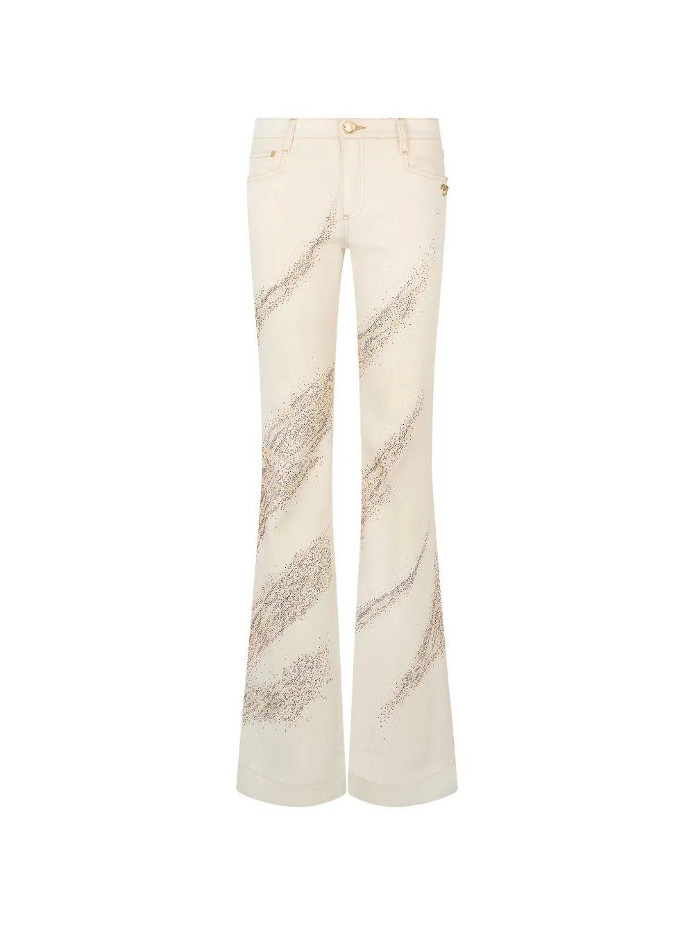 Roberto Cavalli crystal-embellished flared jeans - Neutrals