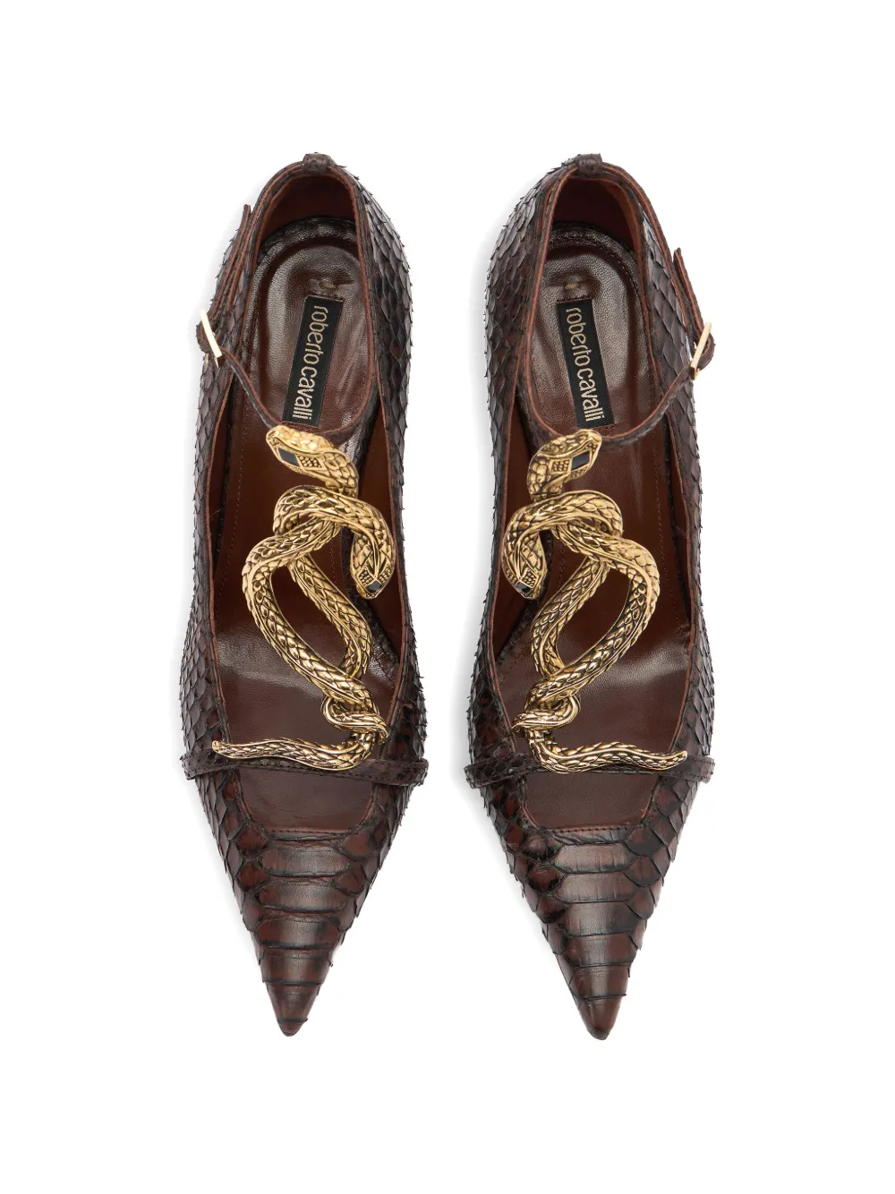 Roberto Cavalli snake-motif pumps Bruin