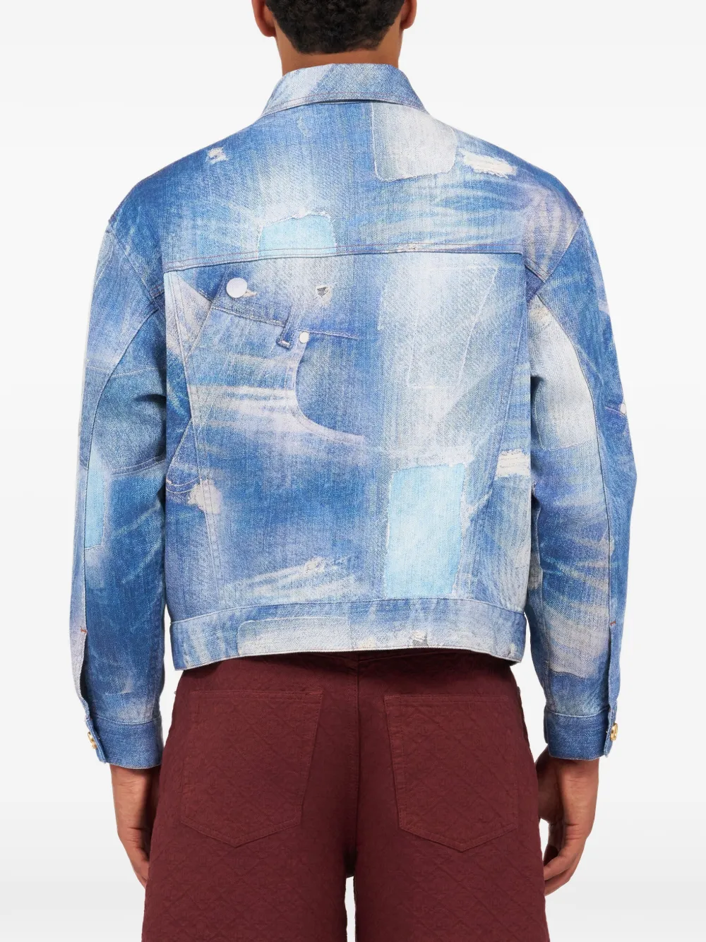 Roberto Cavalli Denim jack met patchwork-effect Blauw