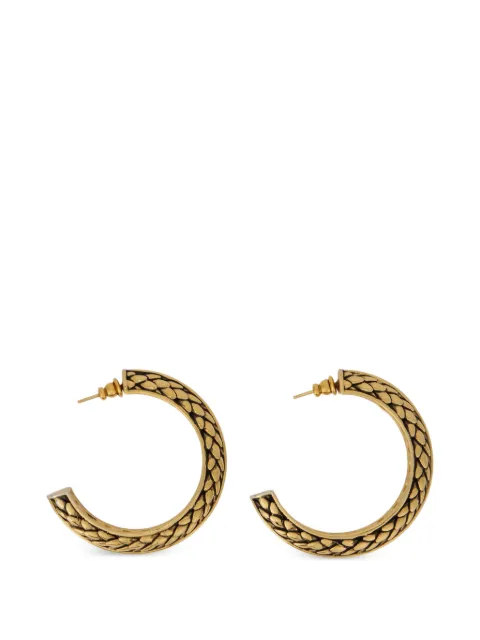 Roberto Cavalli snake-scale hoop earrings