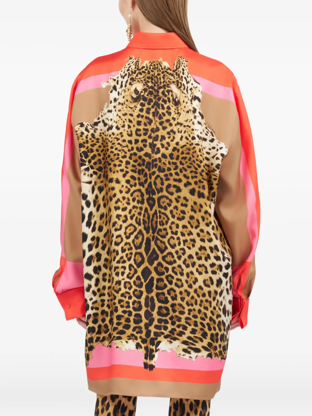 Roberto Cavalli Blousejurk met dierenprint Oranje