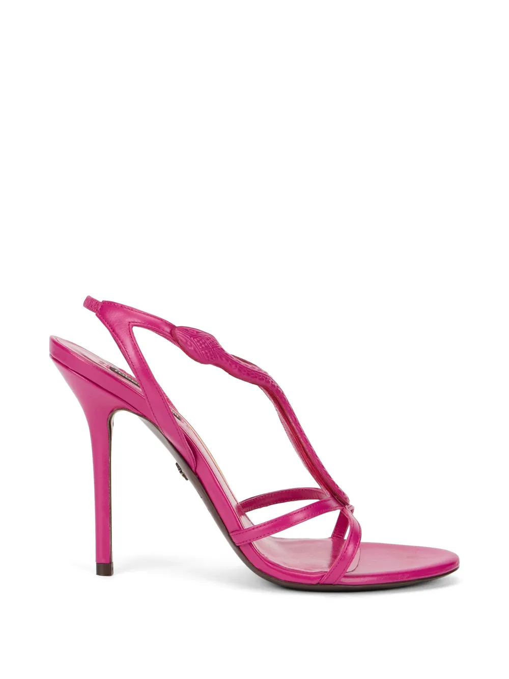Roberto Cavalli snake-detail leather sandals Roze