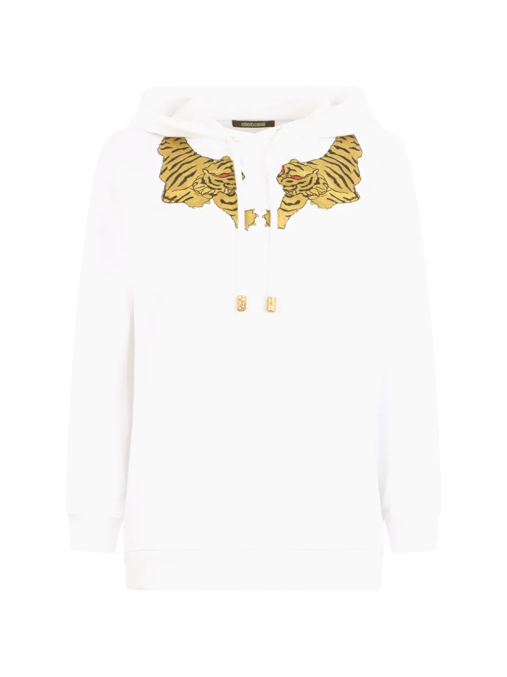 Roberto Cavalli tiger-patch hoodie - Bianco