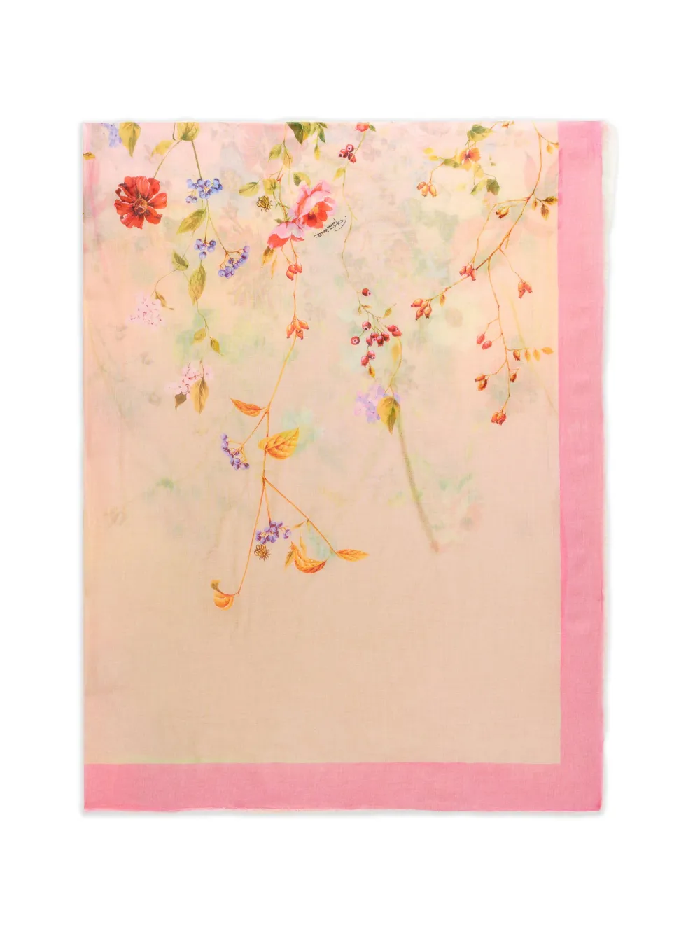 Roberto Cavalli floral-print logo-signature scarf - Multicolore