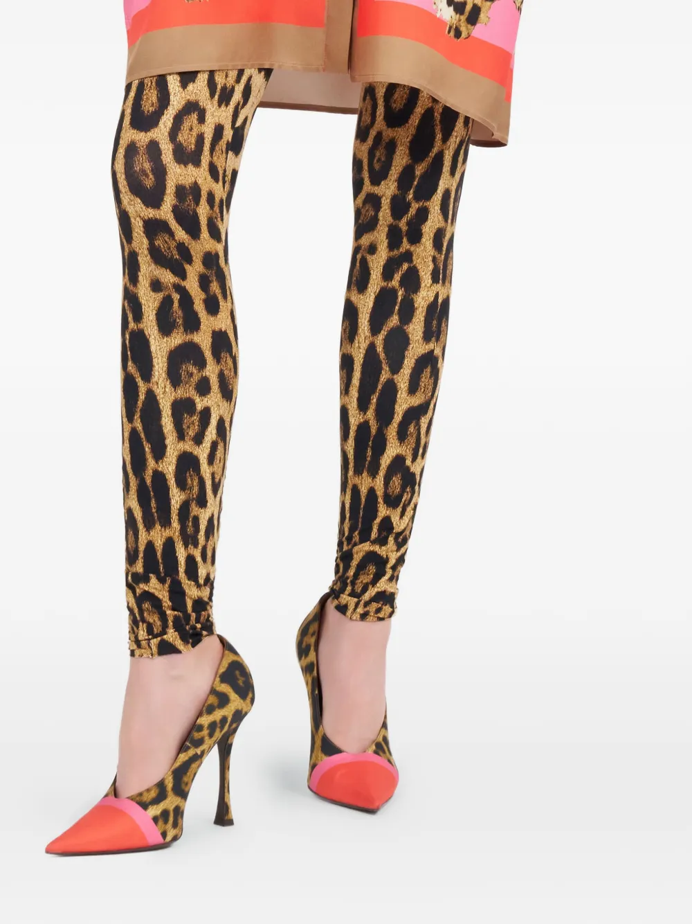 Roberto Cavalli Legging met luipaardprint Beige