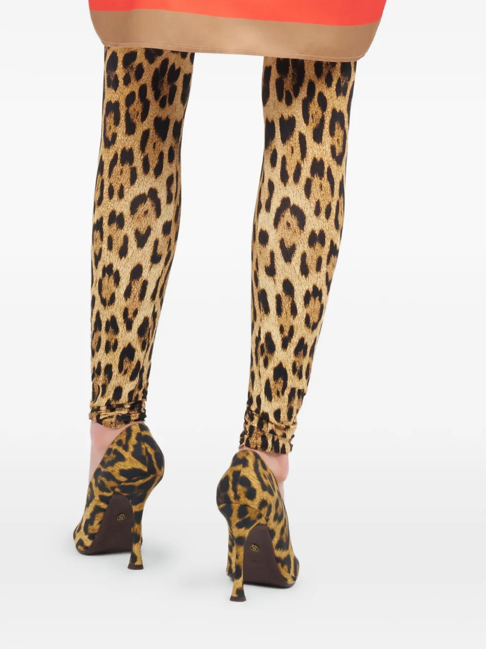 Roberto Cavalli Legging met luipaardprint Beige