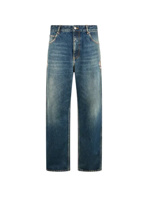 Roberto Cavalli tiger-embroidery jeans