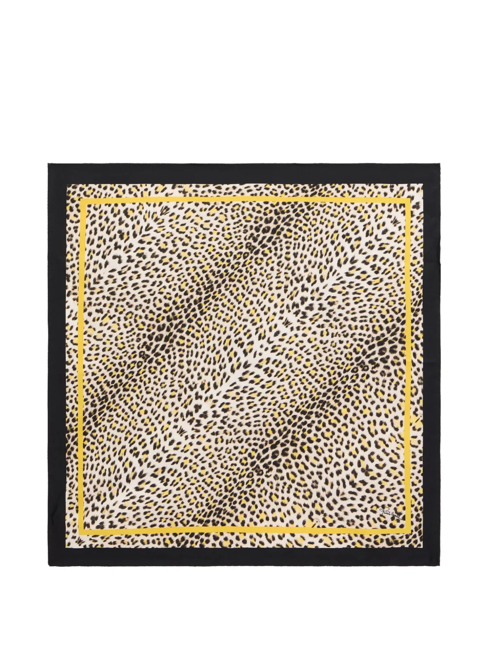 Roberto Cavalli Pop Jaguar silk scarf - Nero