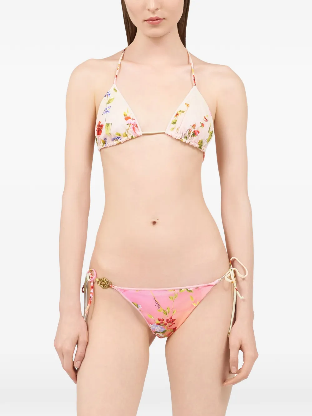  Roberto Cavalli Floral Print Bikini - Pink 