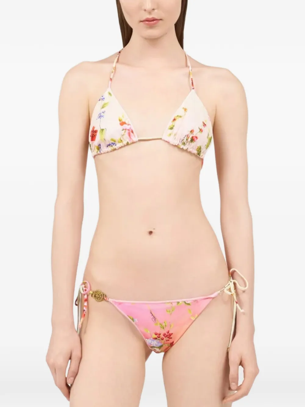 Roberto Cavalli Bikini met bloemenprint Roze