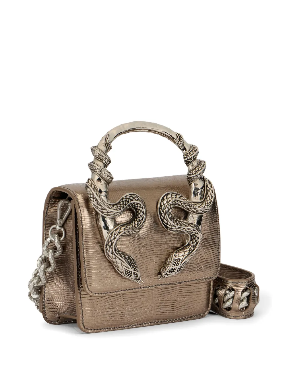 Roberto Cavalli Serpentine shopper Zilver