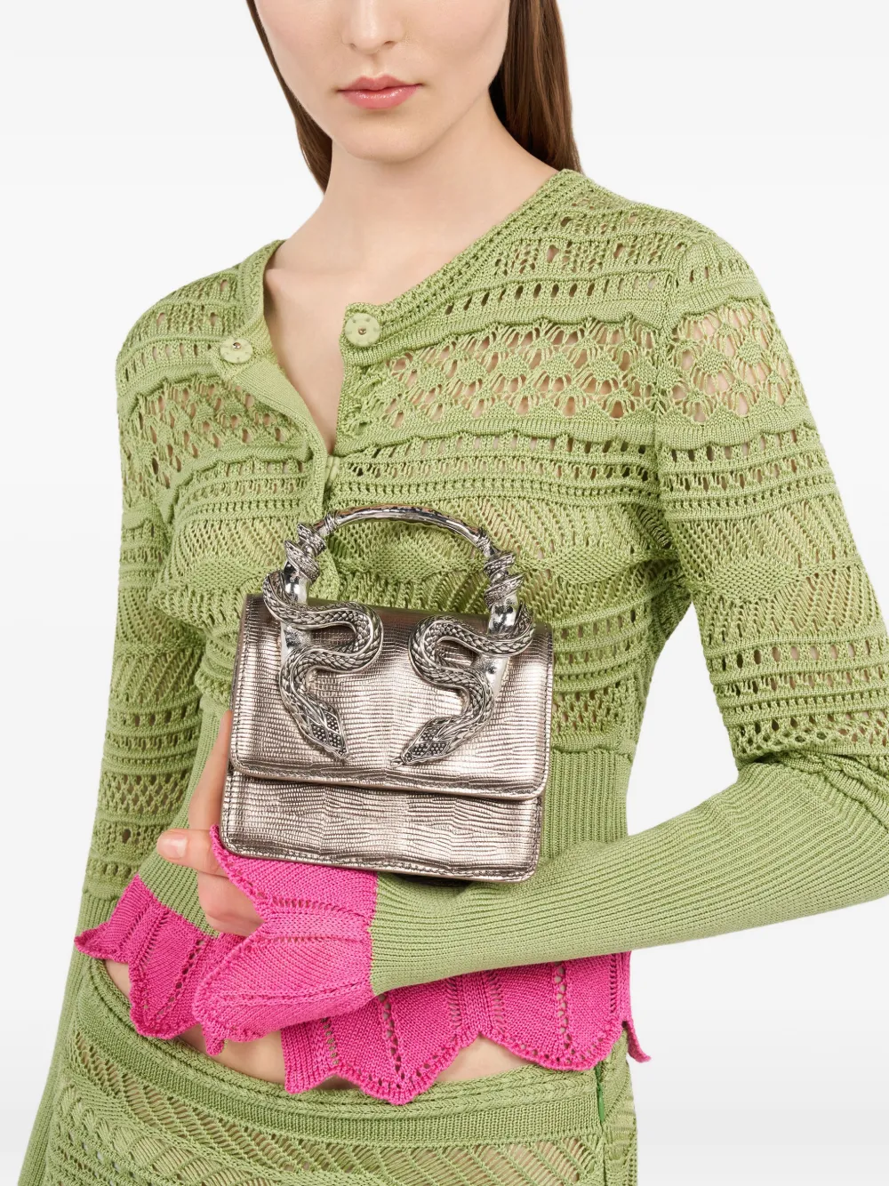 Roberto Cavalli Serpentine shopper Zilver