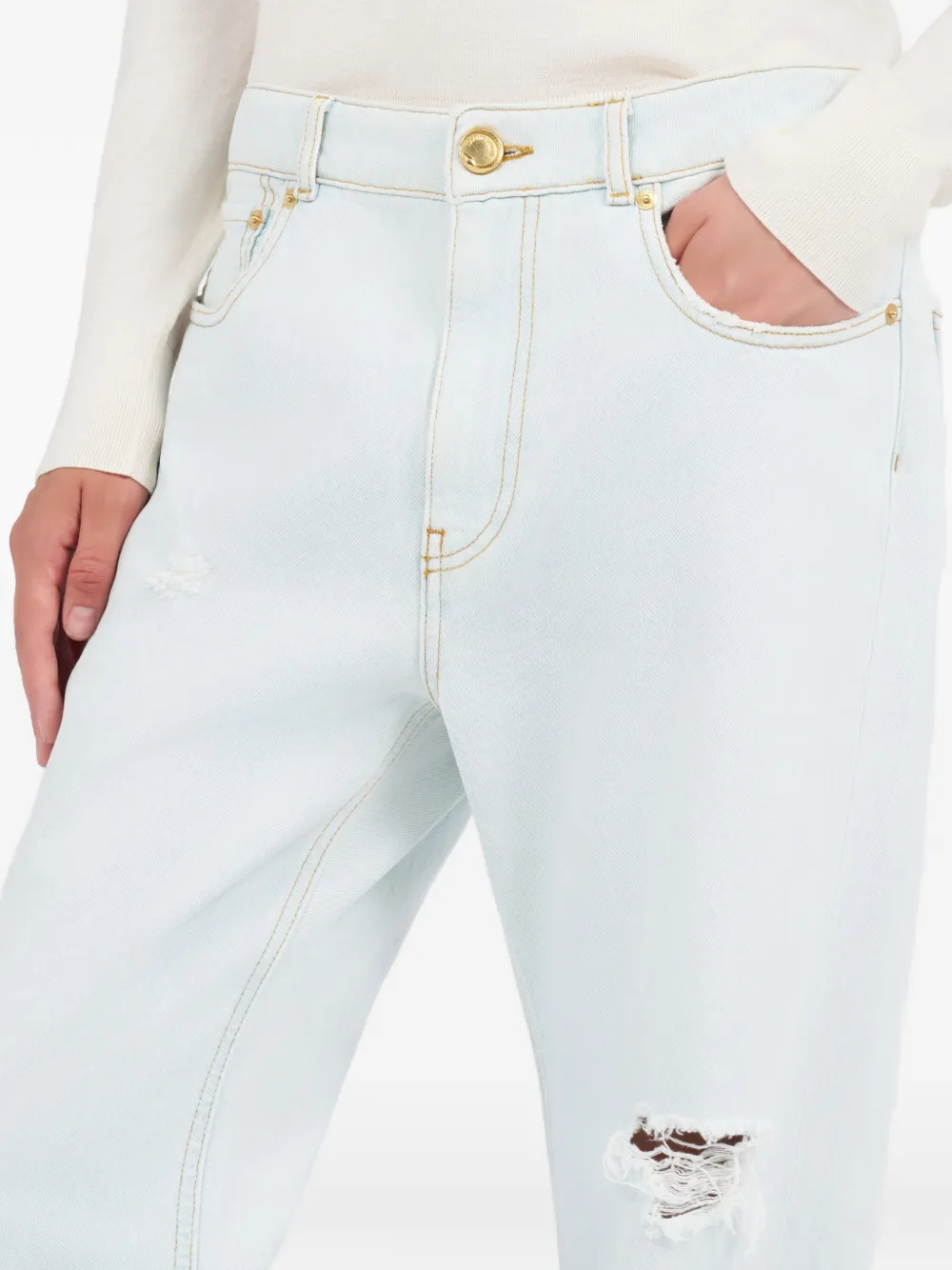 Roberto Cavalli Jeans met gerafeld detail Blauw