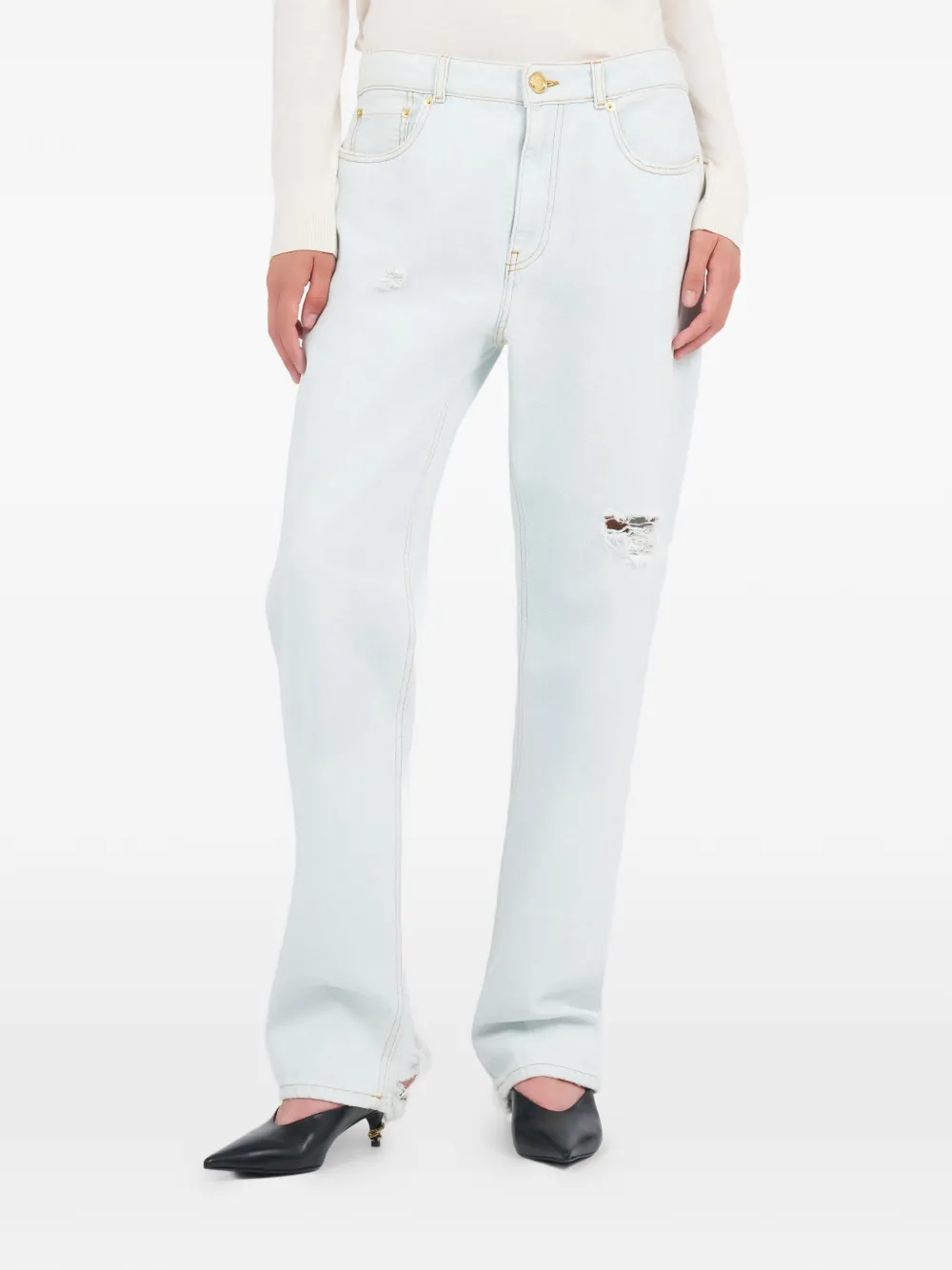 Roberto Cavalli Jeans met gerafeld detail Blauw
