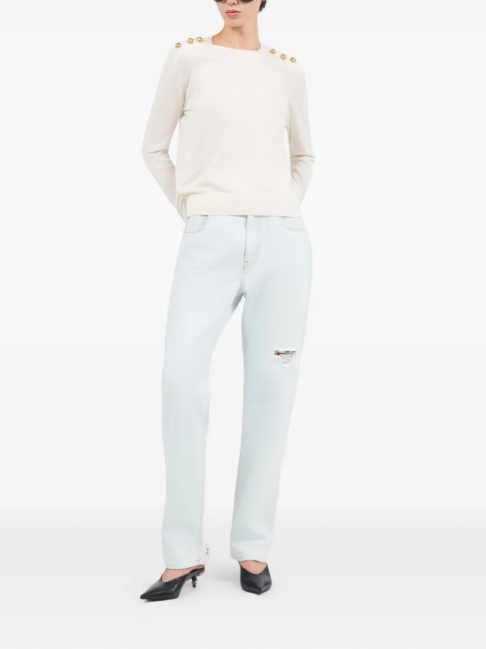 Roberto Cavalli Jeans met gerafeld detail Blauw