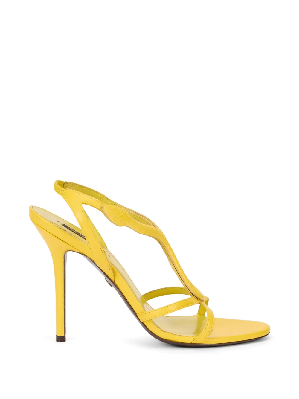 Roberto Cavalli snake-detail leather sandals Geel