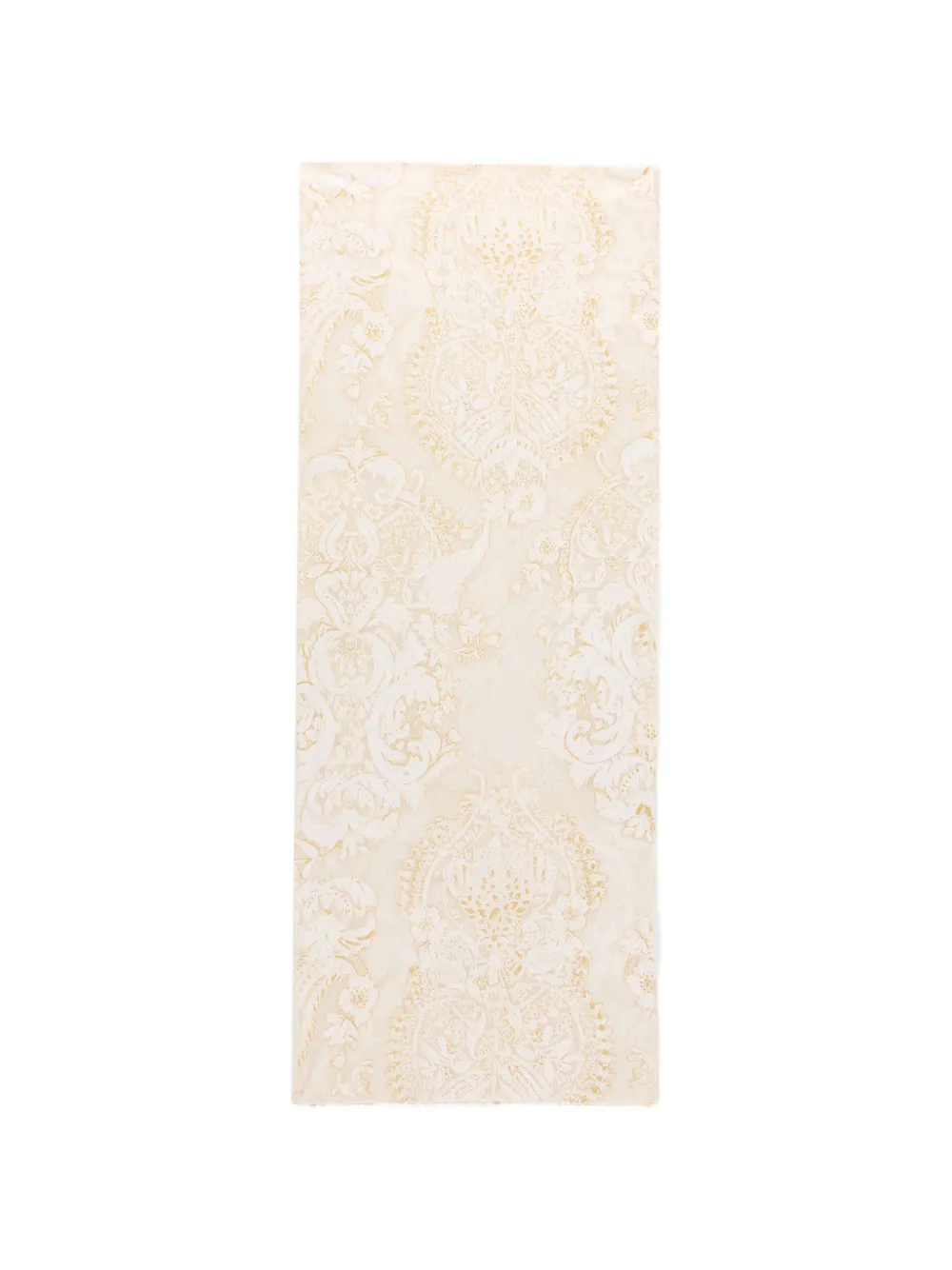 Roberto Cavalli baroque-print fringed scarf - Neutrals