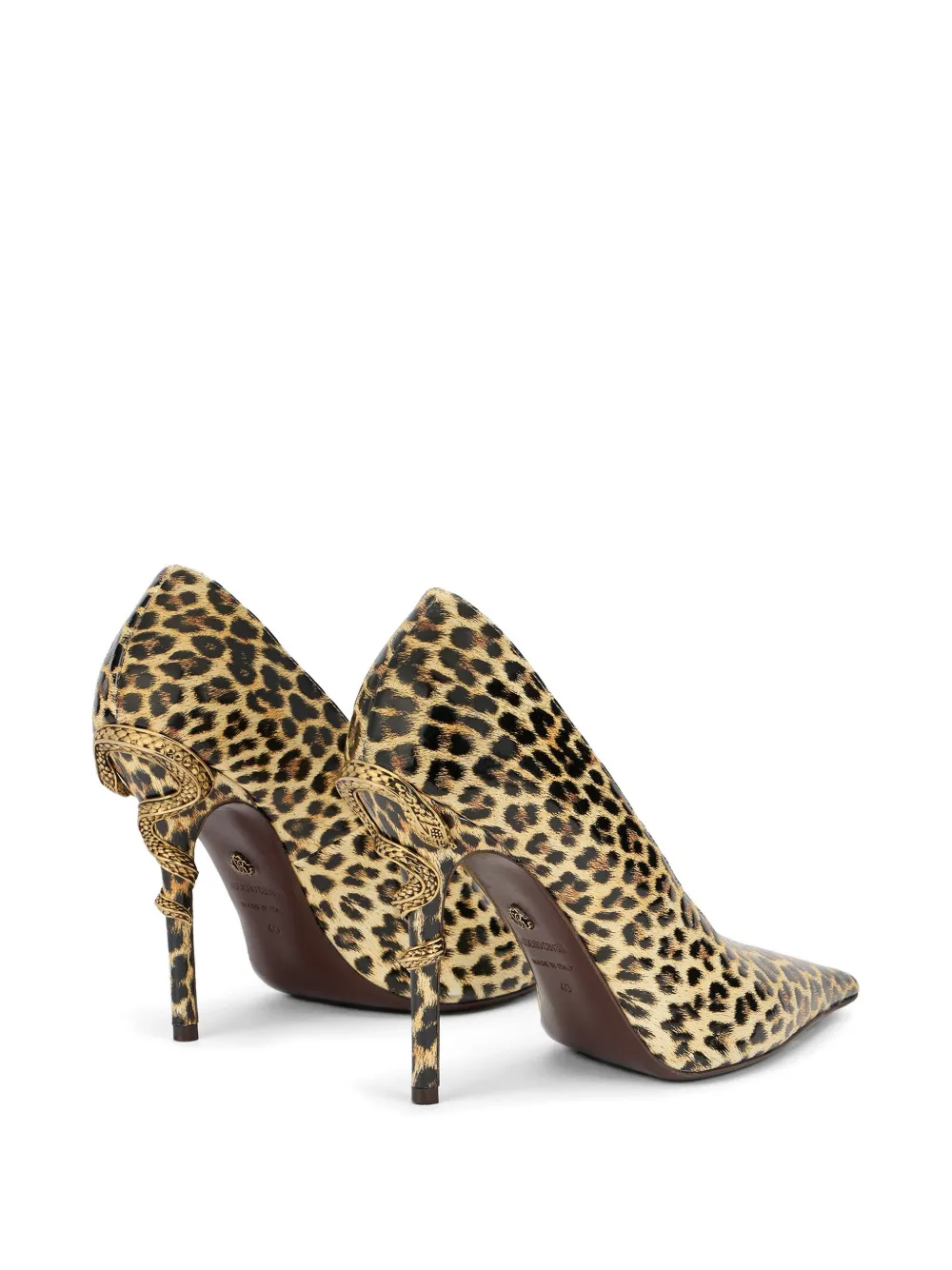 Roberto Cavalli animal-print leather pumps Beige