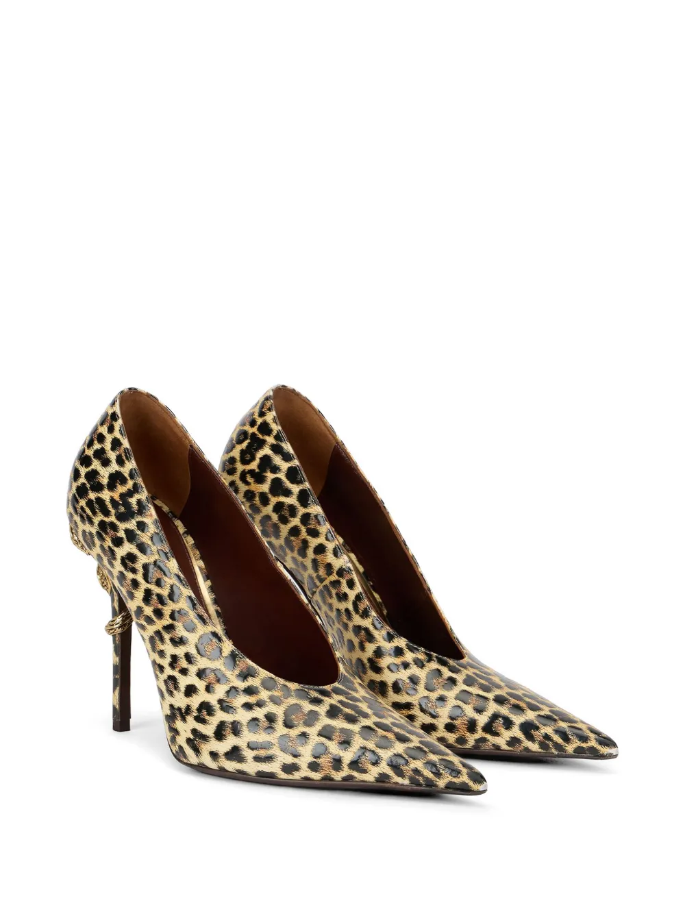 Roberto Cavalli animal-print leather pumps Beige