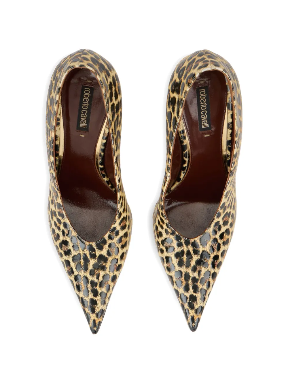 Roberto Cavalli animal-print leather pumps Beige