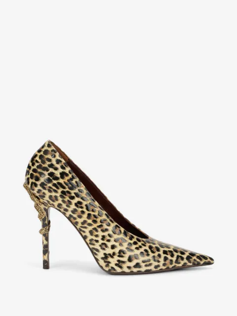 Roberto Cavalli Scarpin animal print de couro