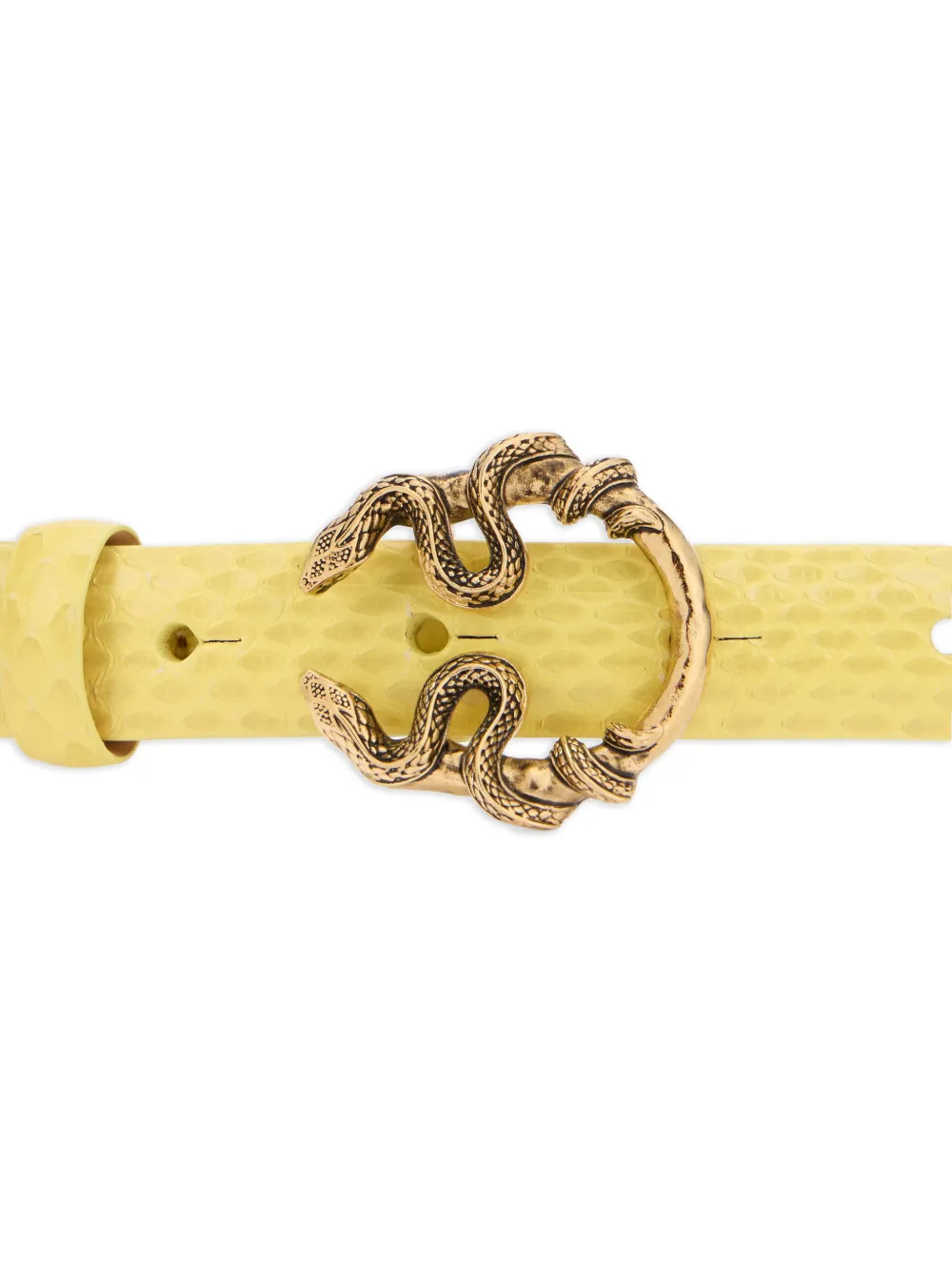 Roberto Cavalli Riem met slangengesp Geel