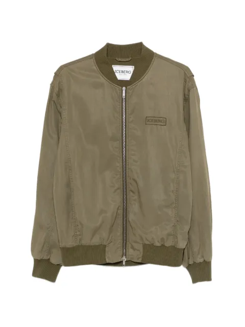 Iceberg logo-patch bomber jacket