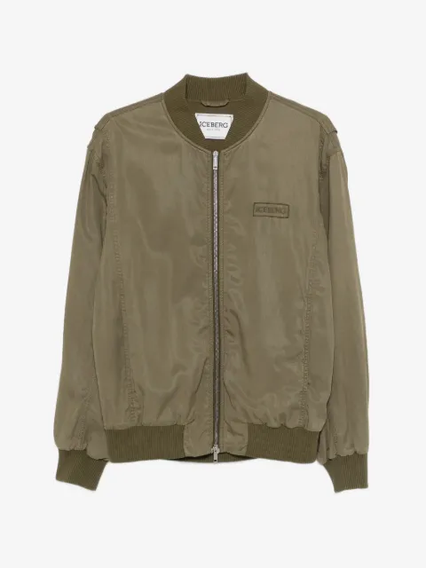 Iceberg logo-patch bomber jacket