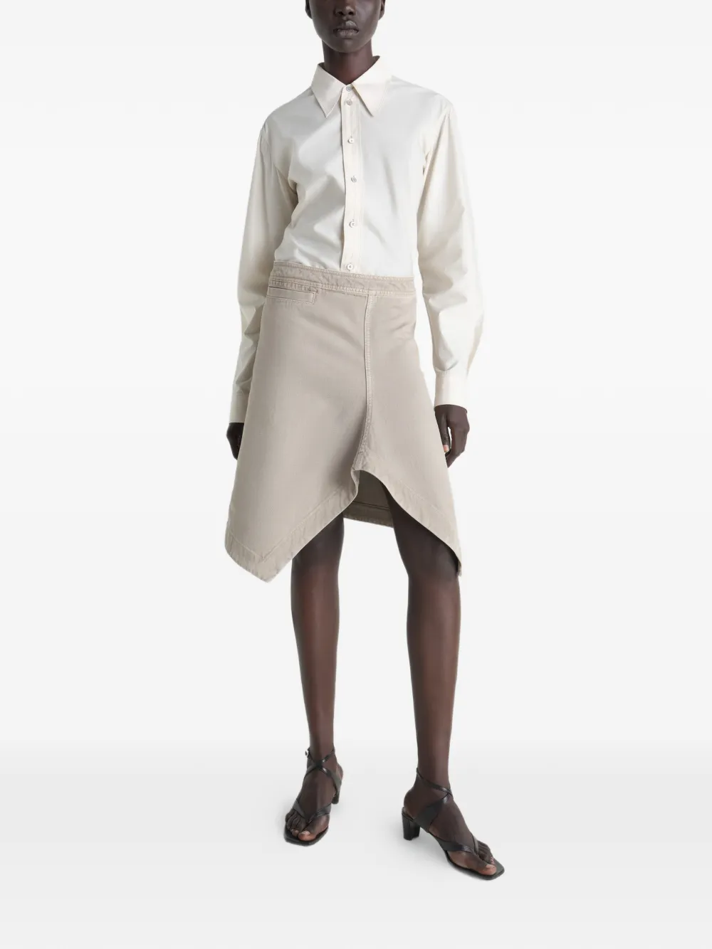 LEMAIRE Asymmetrische mini-rok Beige